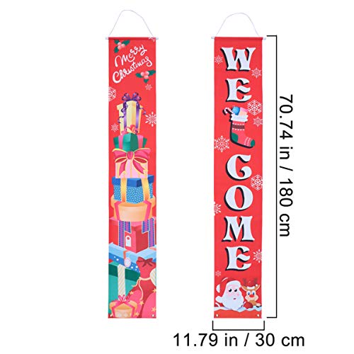 Cabilock 1 par de banners de varanda, placa de boas-vindas para varanda, decoração de Natal para fes