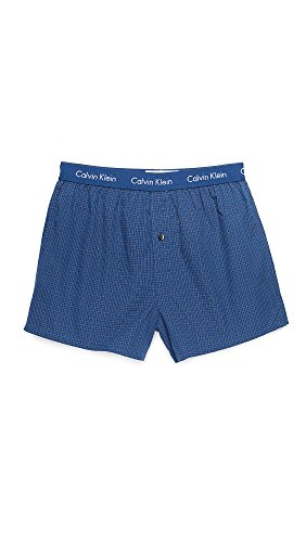 Calvin Klein Men's Woven Slim Fit Boxer, Andrew Check Primal, Medium