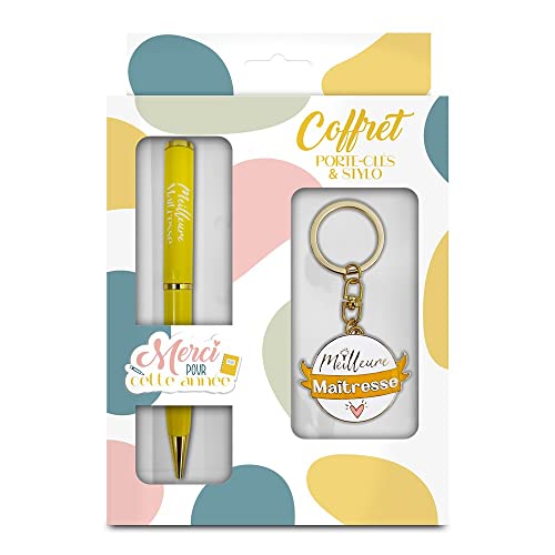 Coffret Porte Clés et Stylo - Maîtresse