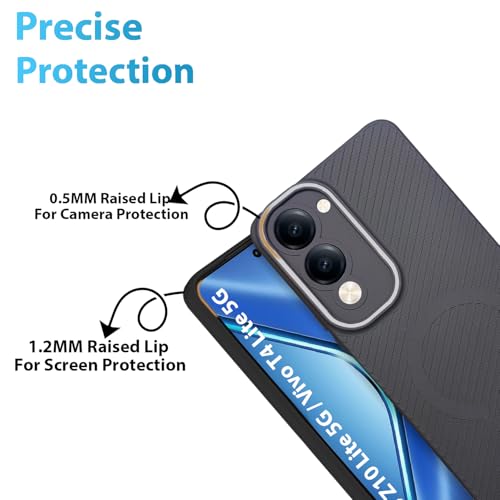 Image of LIRAMARK Rugged Carbon Fibre TPU Armor Silicone Back Cover Case for iQOO Z10 Lite 5G / Vivo T4 Lite 5G