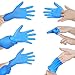 UC Global Trade Inc Medium Disposable Vinyl Exam Gloves, 4 Mil-Thick -Latex Free Powder Free, Food Safe, Cleaning Gloves-Blue, 100 count