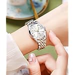 OLEVS Womens Watch Elegant Dress Diamond Analog Quartz Watch Two Tone Stainless Steel Waterproof Luminous Wristwatch - Image 2