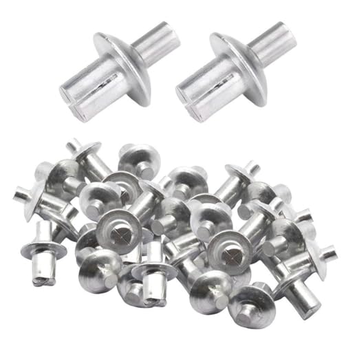 YEHEI Ensemble de 100 Rivets en Alliage D'Aluminium pour Entraînement par Marteau, pour Perçage de Tête de Clou en Aluminium. Kit de Rivets D'Expension pour Plaque de Plâtre.