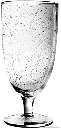 Tag Bubble Glass Clear Tall Goblet Beverage Glassware For Dinner Party Wedding Bar 12 oz. 16 Oz. Clear