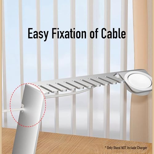 XFEN Stainless Steel Band Holder Organizer with Charger Stand for Apple Watch – Holds 9 Bands, Premium Durable Design, Silver - Image 4