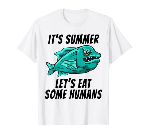 Funny Scary Fish A Summertime Horror Spooky Summer T-Shirt