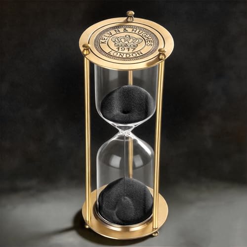 Hourglass Sand Timer, Kelvin Vintage Metal Hour Glass 30 Minute for Decor