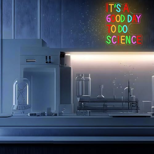 Image of It's A Good Day To Do Science Neon Sign for Wall Decor Science Neon Light Classroom LED Sign Laboratory Neon Light Sign for Classroom Science Lab Bar Home shop Decoration