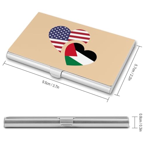 Palestine U.S. Flag Business Card Holder Slim Credit Case Pocket Name Case Wallet for Men Women2