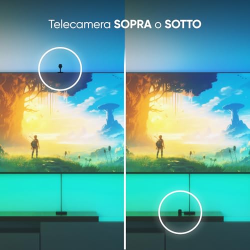 4D V2 Striscia LED Screen Mirror per TV 65", Retroilluminazione RGB Intelligente, Zigzag Flessibile con Fotocamera, Sync Musica, Wi-Fi/Bluetooth, Controllo App e Voce (Alexa/Google/Apple) - Illuminazione - Immagine 5