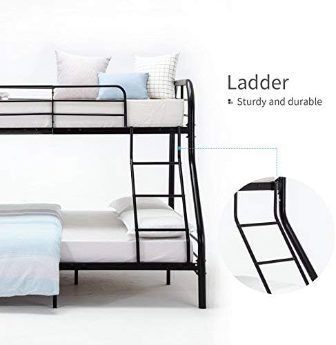 Mecor Metal Twin Over Full Bunk Bed (Black1)