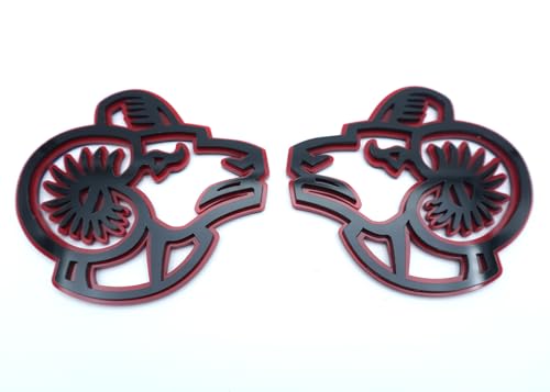 Image of Pair Set 3D Emblem Nameplate Sticker Badge Decal Compatible with Ram Red Eye (Redline)