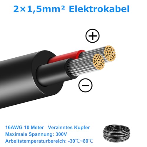 Câble électrique flexible 10m pour installation de rubans LED