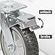 uyoyous 4PCS Schwerlastrollen Transportrollen Möbelrollen, 2 Vollgummi Rollen mit Bremse 360°Grad drehbar, 2 Bockrollen ohne, 2 Lenkrolle mit Bremse und 2 Festerollen