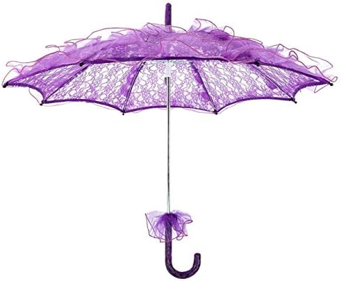Wedding Lace Umbrella, Bridal Umbrella, Elegant and Stylish for Photo Booth Props(purple)