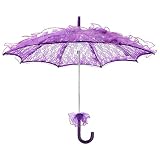 Wedding Lace Umbrella, Bridal Umbrella, Elegant and Stylish for Photo Booth Props(purple)