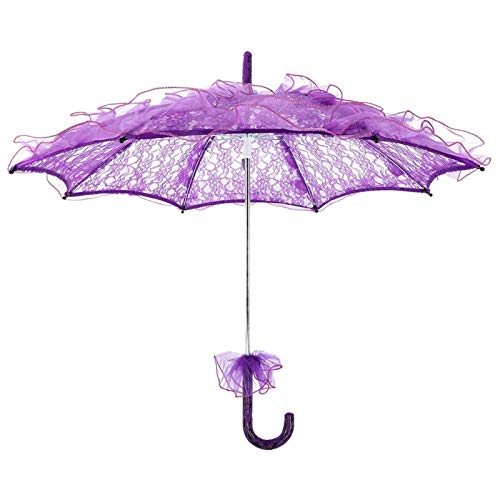 Wedding Lace Umbrella, Bridal Umbrella, Elegant And Stylish For Photo Booth Props(Purple) #TOP1
