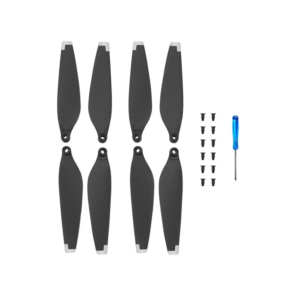 2 paires de pales d'hélice de drone argentées avec vis et tournevis pour mini 3