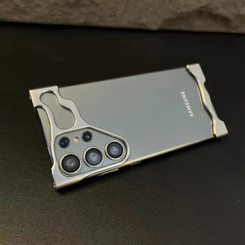 Coque aluminium Samsung S25 Ultra avec protection d'objectif intégrée en alliage gris épuré