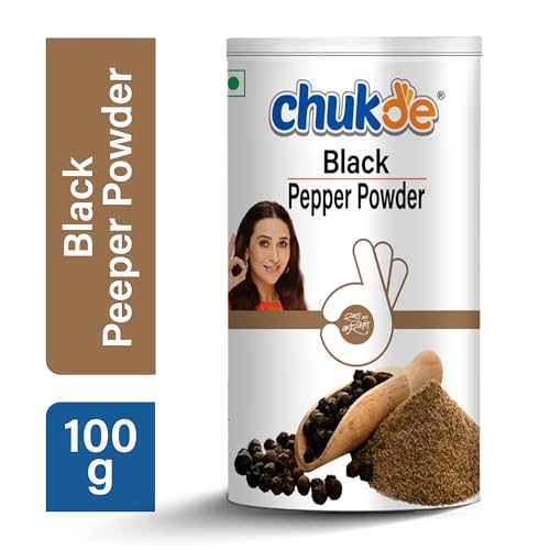 Image of Chukde Black Pepper Powder Sprinkler 100g - Easy-to-Use Table-Top Seasoning (Pack of 1)