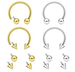 16g,Inner diameter:10mm,silvertone+goldtone