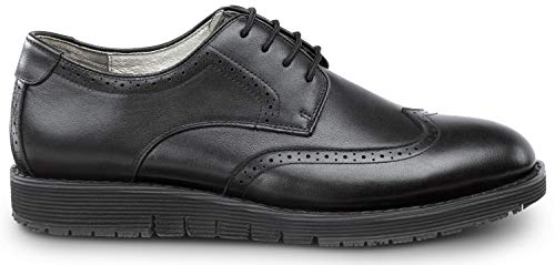 SR Max Durham, Men's, Black, Wingtip Dress Style Soft Toe Slip Resistant Work Shoe3