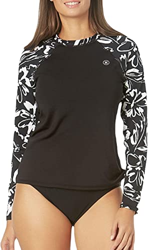 Hurley Ladies Long Sleeve Rash Guard (Xl, Ink Fresco) #TOP13