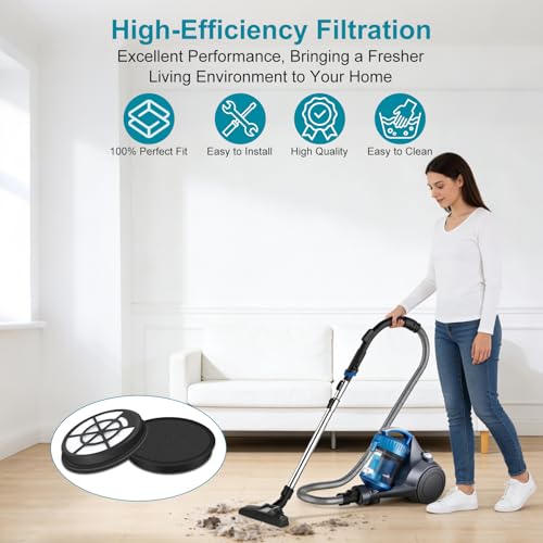 Image of 4 Pack NEN110A /NEN110B /NEN110D Vacuum Filter for Eureka, Compatible with Eureka WhirlWind Bagless Canister Vacuum Cleaner, Inlet Frame and Sponge Filter