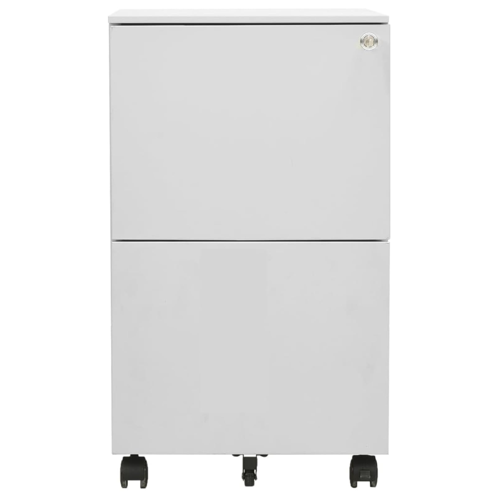 Gecheer Schedario mobile per ufficio, armadietto in acciaio grigio chiaro con 2 cassetti, barra sospensione rimovibile, guide a sfera, 39x45x67 cm, per organizzazione documenti e archiviazione