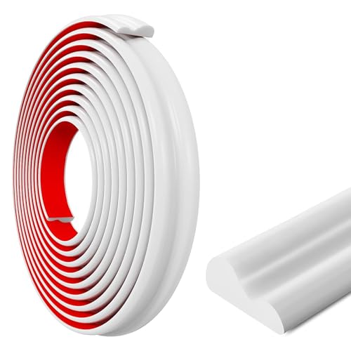 Inscrip Molduras de estuco autoadhesivas, para techo, autoadhesivas, despegar y pegar, molduras de estuco para manualidades, decoración del hogar y protección de la pared (blanco 22 mm (W) 3 M(L))