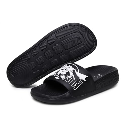 Image of YOHO Batman: Dark Knight Sliders for Men, Comfortable and Lightweight Slides, Footwear for Man & Boys, Official WB Superhero Merchandise -004