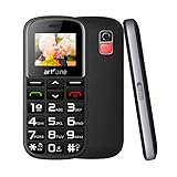 artfone Seniorenhandy ohne Vertrag|Dual SIM Handy mit Notruftaste|Rentner Handy große Tasten | 2G GSM Handy | Großtastenhandy mit Ladestation und Kamera | 1400 mAh Akku Lange Standby Zeit