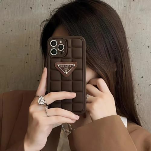 Image of BWOGUE Cool Puffer Case for iPhone 14 Pro，Full Body Protection Phone Cover /Case for iPhone 14pro, Shockproof Protective Silicone Cover for iPhone 14 pro Cover -iPhone 14 Pro, Brown