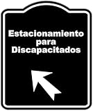 Estacionamiento para Discapacitados Spanish Black Sign Arrow Up Left Aluminum Composite Sign 8.5 x 10 inches