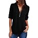 Produktbild Damen Langärmeliger Reißverschluss Bluse, SHOBDW 2018 Sommer Mode Frauen Casual Tops T-Shirt Lose Top Langarm Bluse (S, Schwarz)
