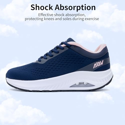 Image of Womens Wide Toe Box Walking Shoes with Arch Support Plantar Fasciitis Tennis Sneakers Orthotic Shoes for Pain Relief