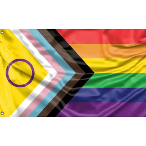 Intersex Inclusive Progress Pride-Flagge, einzigartiger Designdruck, hergestellt in der EU, 90 x 150 cm