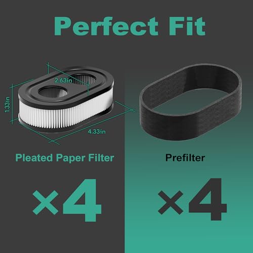 593260 798452 Lawn Mower Air Filter for Briggs and Stratton 550ex 675exi 725exi Series, for Troy Bilt TB110 TB200 TB230 Lawnmower and More(4 Pack)