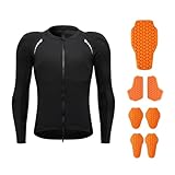 XFNWT Chaqueta de moto para hombre con protección CE extraíble, malla transpirable para motocross, para todas las estaciones, ideal para aventura, turismo y conducción urbana.,Black with Soft Armor-m