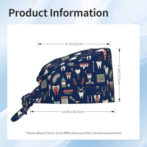 Image of Surgical Caps Men Women, Scrub Cap with Sweatband Adjustable