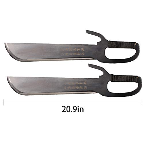 Gashang SV Chinese Martial Arts Double Fork Knife - Southern Style Short Wing Chun Practice Sword, 20.9 Inch with Nylon Protective Bag