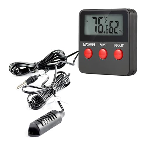 GERUI Digital-Thermo-/Hygrometer,Innen Temperatur Luftfeuchtigkeitsmessgerät Tragbares Hydrometer Feuchtigkeit für Terrarien,Reptilien,...