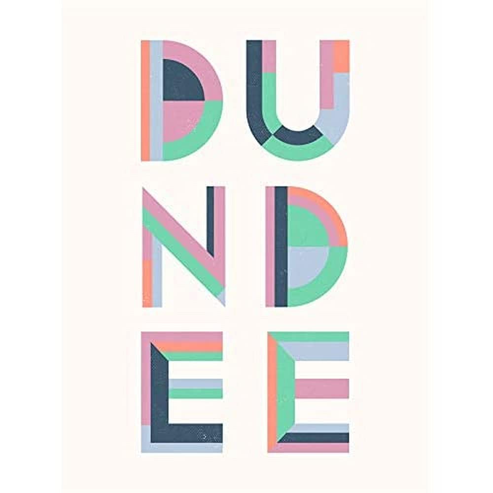 Wee Blue Coo Dundee Colourful Word Art Wall Art Print 12X16