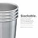 Klean Kanteen Single Wall Stainless Steel Cups, Pint Glasses 4 Pack in 16oz