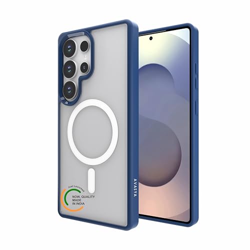 Image of Case for Samsung Galaxy S25 Ultra with Mag-Safe, [Anti-Yellowing Technology] [Military Grade Drop Protection] Shockproof Slim Hybrid Phone Case for Samsung Galaxy S25 Ultra 5G - Indigo Blue