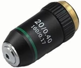 XuuSHA Acessórios de microscópio digital portátil 4X 10X 20X 40X 60X 100X 100X 195 Acessórios de microscópio de lente objetiva acromática de laboratório biomicroscópio (cor 20x)