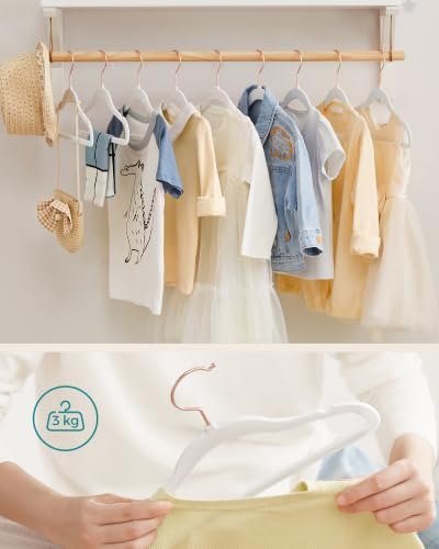 SONGMICS 50er Set Kinderkleiderbügel, Samt, platzsparend, rutschfest – Ansicht 5