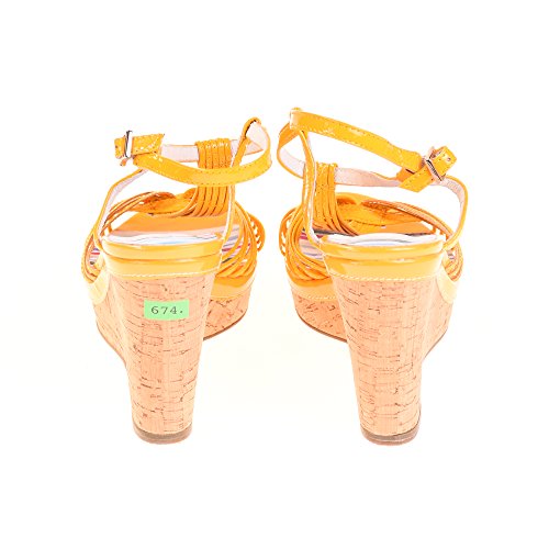 Anga di Lauro Sandali da donna con zeppa in pelle