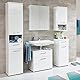 trendteam smart living - Monte - Hochschrank - Weiß/Weiß Hochglanz - (BxHxT) 37 x 189 x 34 cm - chromfarbene Griffe - Kratzfest