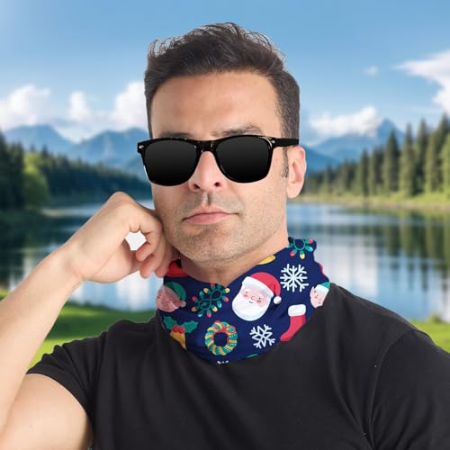 Christmas Santa Cooling Neck Gaiter Face Mask Lightweight Sun Protection Bandana Holiday Headwear Cycling Festive Events4